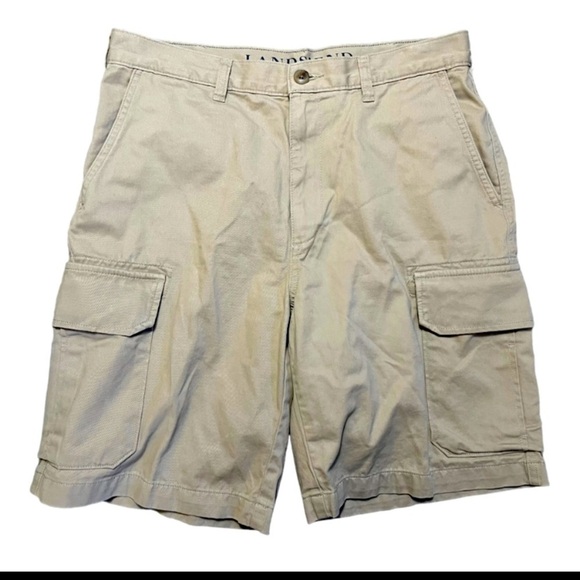 Lands’ End Men’s Khaki cargo shorts size 34 - Picture 1 of 4